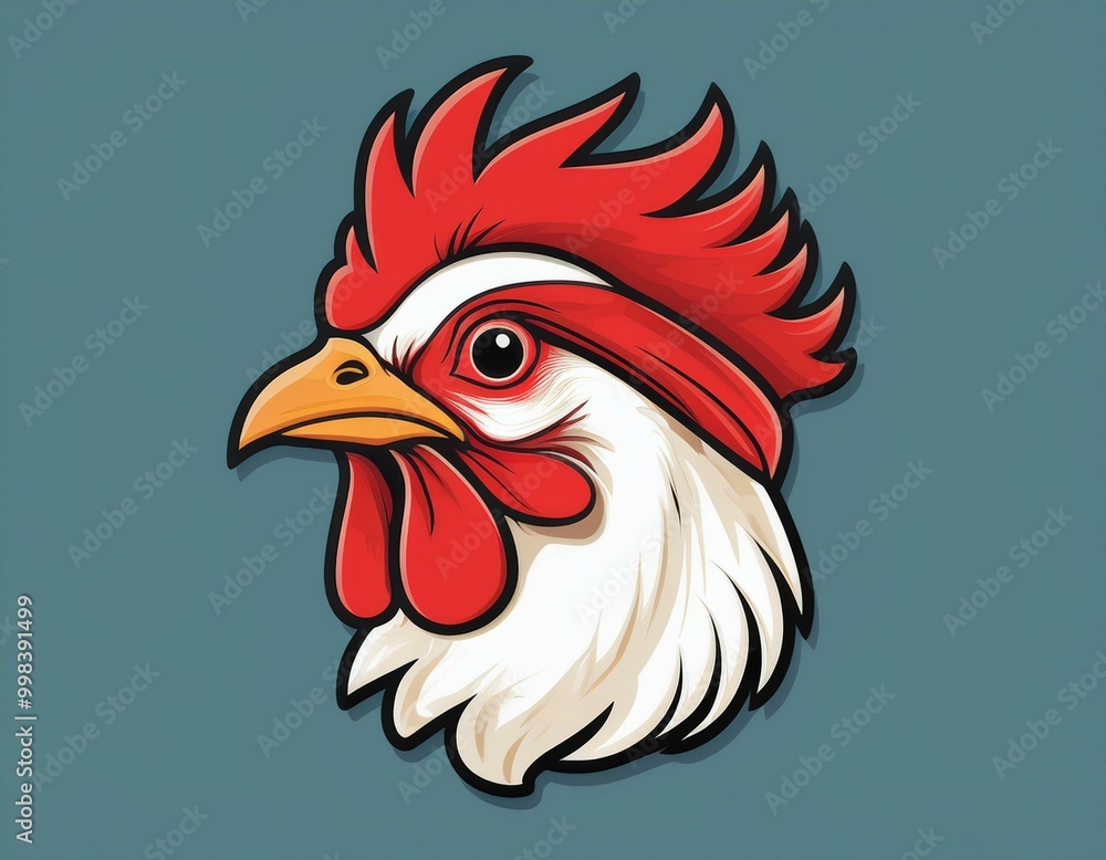 chicken head with red bandana logo vector chicken head with red bandana logo vector