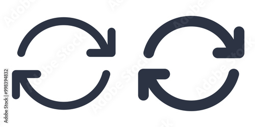 Refresh or Reload simple icons set designed in filled, outline, line and stroke style