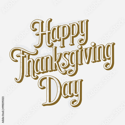 Happy Thanksgiving Day Elegant Calligraphic Design