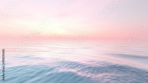 Picture a soft, pastel sky with a gentle breeze creating small ripples on a calm sea.