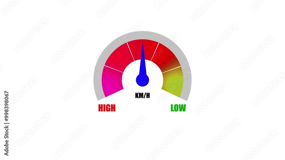 Simple speedmeter icon. Risk concept on speedometer. Simple speedmeter icon. Risk concept on speedometer.