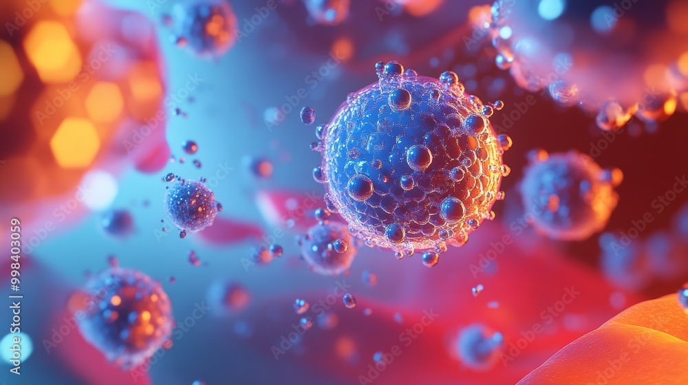 Close-up Rendering of Assembling Nanoparticles Close-up Rendering of Assembling Nanoparticles
