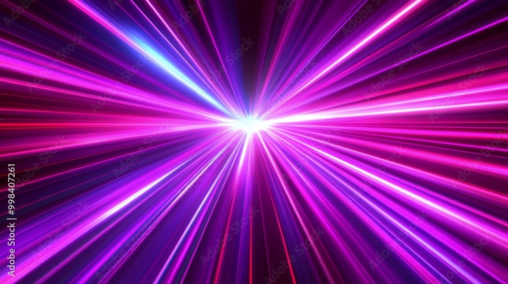 Neon speed rays abstract background. A burst of pink light energy. The movement of luminous purple rays in space Neon speed rays abstract background. A burst of pink light energy. The movement of luminous purple rays in space