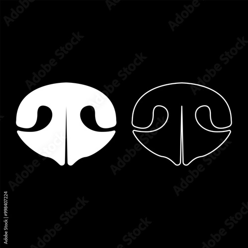 The dog's mouth puppy pet concept veterinary doggy set icon white color vector illustration image solid fill outline contour line thin flat style