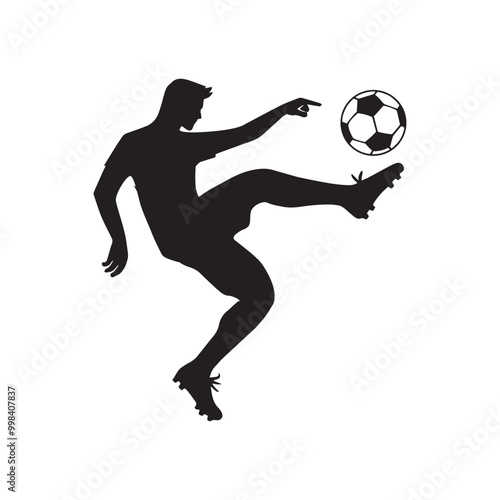 Soccer player Silhouette Design - Football Soccer vector illustration