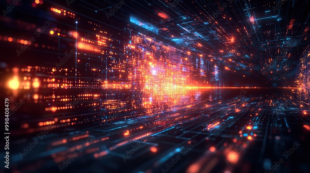 Fototapeta premium A futuristic design of big data technology, showcasing advanced digital themes and modern visual elements.