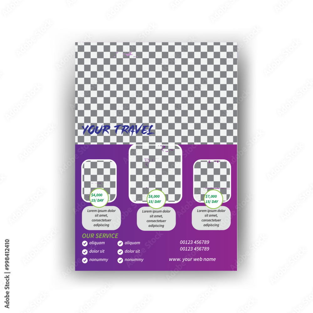 Fototapeta premium Modern company tours travel flyer design. Travel Flyer designs templates