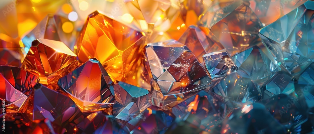 High Magnification Capture of Colorful Diamond Crystals High Magnification Capture of Colorful Diamond Crystals
