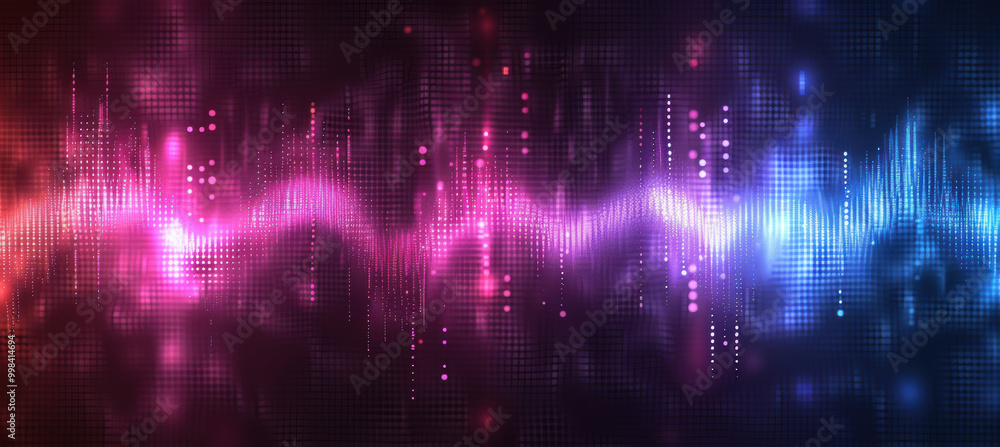 Obraz premium Digital Waves in Blue and Purple Gradient