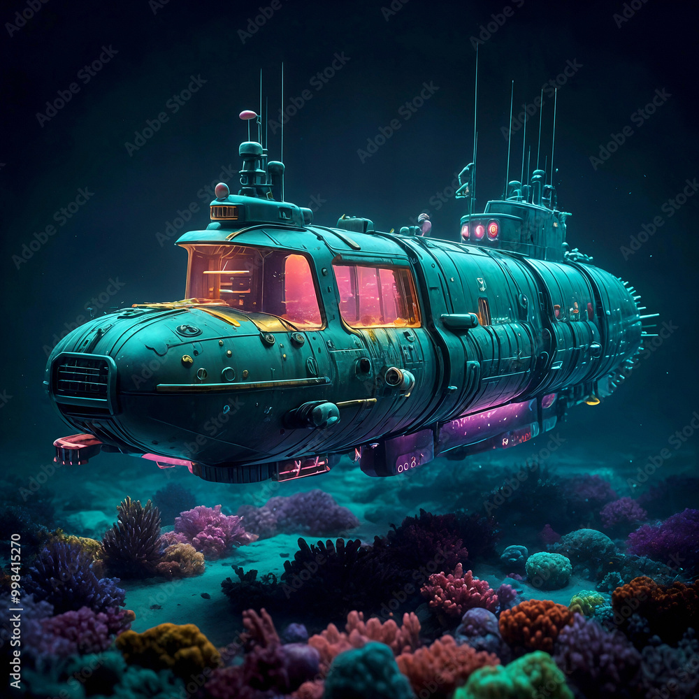 Vibrant Underwater Submarine Vibrant Underwater Submarine