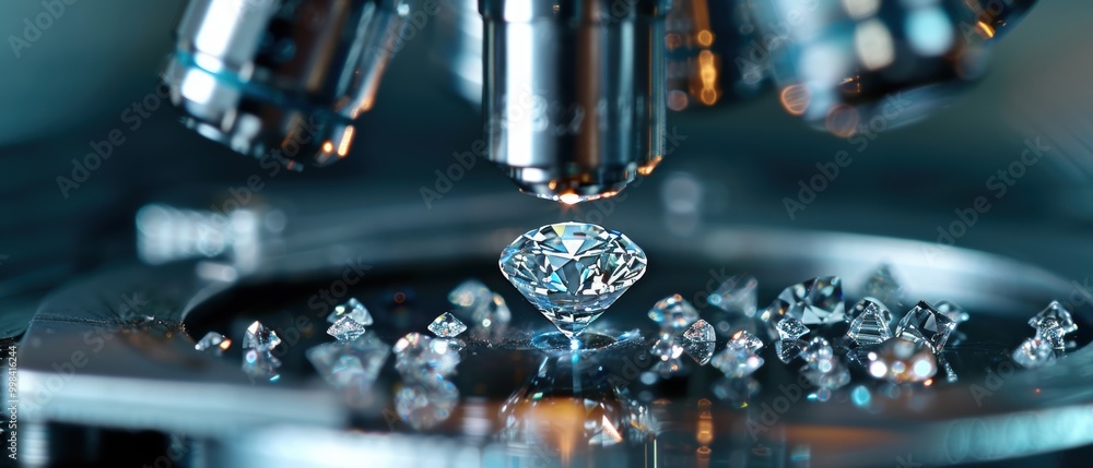 Precision Inspection of Diamonds Under Microscope Precision Inspection of Diamonds Under Microscope
