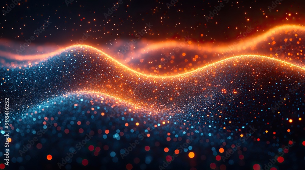 A sci-fi abstract background of big data, featuring particles and dynamic digital elements, creating a visually captivating scene. A sci-fi abstract background of big data, featuring particles and dynamic digital elements, creating a visually captivating scene.
