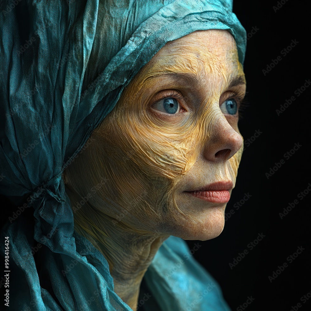 Portrait of a Woman in a Blue Turban Portrait of a Woman in a Blue Turban