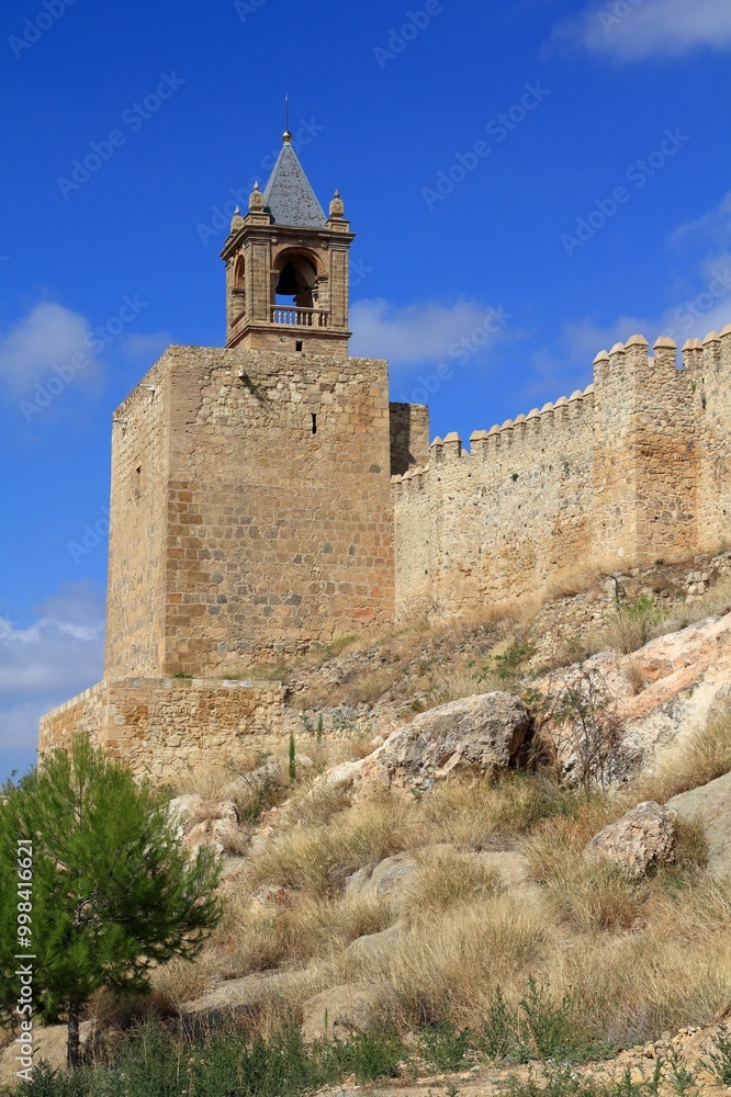 Antequera Alcazaba fortress in Spain. Spanish landmark in Andalusia region. Antequera Alcazaba fortress in Spain. Spanish landmark in Andalusia region.