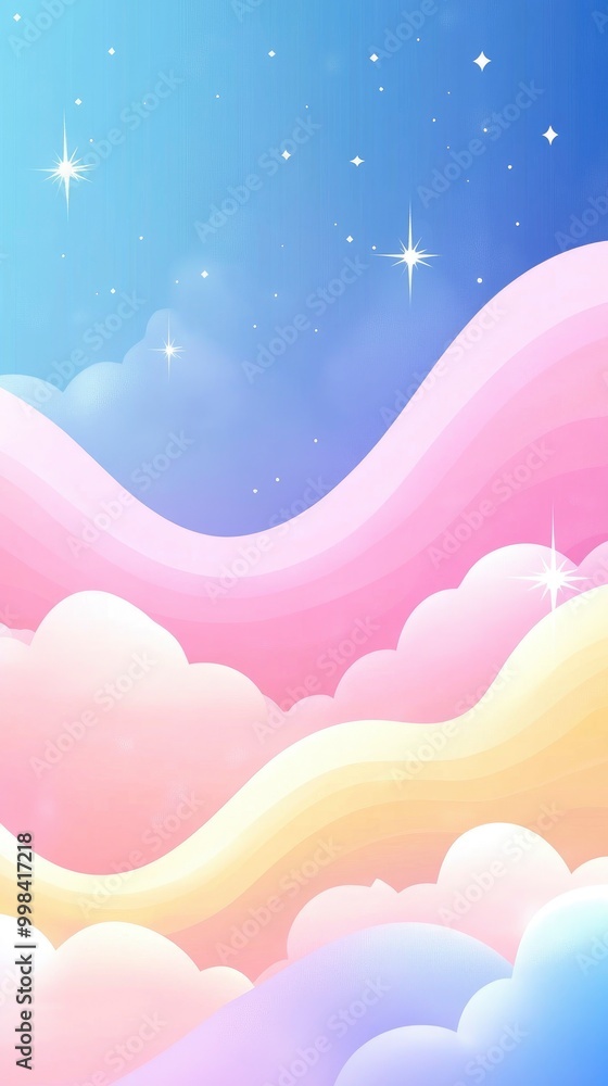 pink, yellow, gradient with wave shape and stars pink, yellow, gradient with wave shape and stars