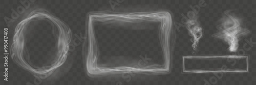 
Smoke frame design. Fog, smog, steam in the form of a frame.