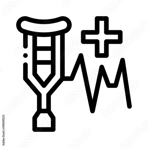 crutches line icon