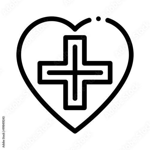medical cross line icon