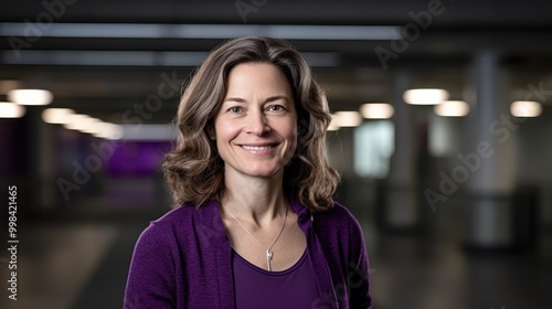 Portrait of a Smiling Woman with Brown Hair