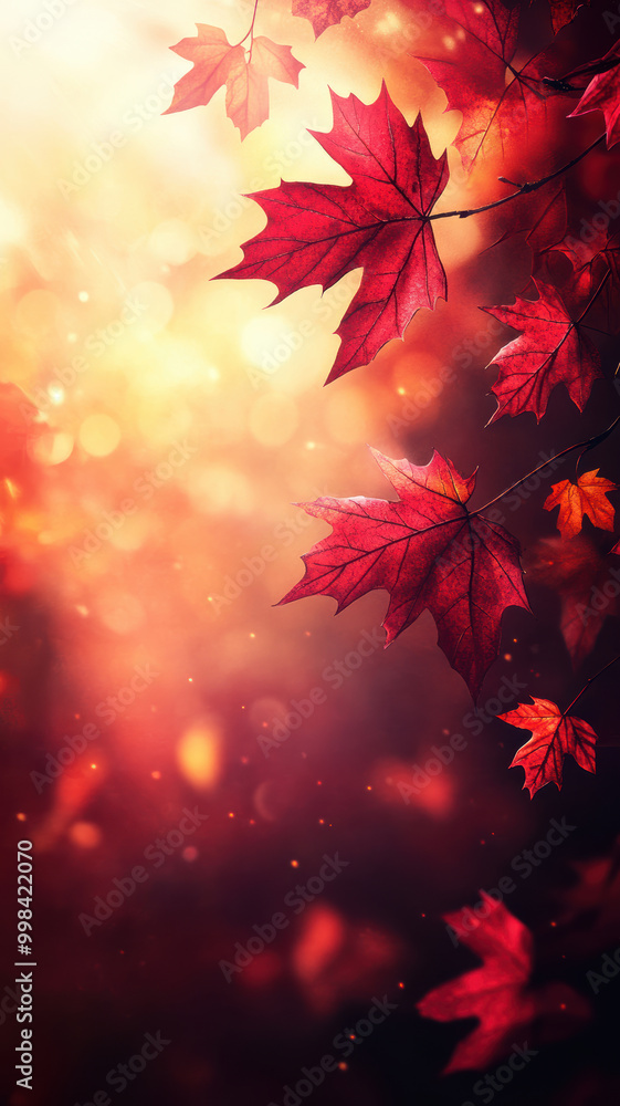 Blurred autumn background with maple leaves Blurred autumn background with maple leaves