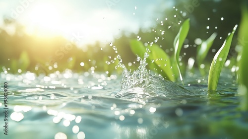 Breathtaking Splash of Water Highlighting the Importance of Clean Water Initiatives in Nature