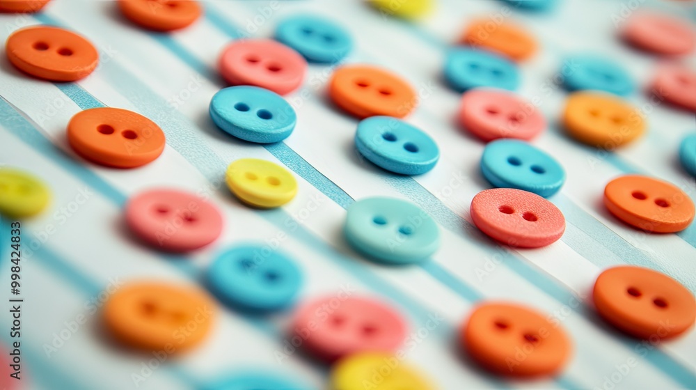 A strip of paper lined with colorful candy buttons, their bright dots creating a playful and nostalgic close-up scene A strip of paper lined with colorful candy buttons, their bright dots creating a playful and nostalgic close-up scene