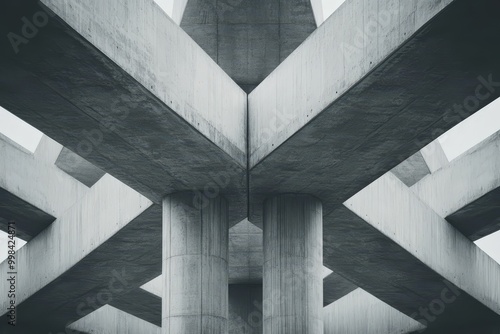 Dramatic Viewpoint of an Impressive Concrete Infrastructure and Its Architectural Design Elements photo