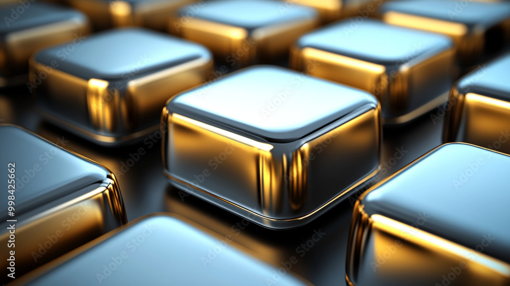 Shiny gold and silver geometric shapes create stunning visual pattern, reflecting light beautifully. This seamless design adds touch of elegance and modernity to any space Shiny gold and silver geometric shapes create stunning visual pattern, reflecting light beautifully. This seamless design adds touch of elegance and modernity to any space