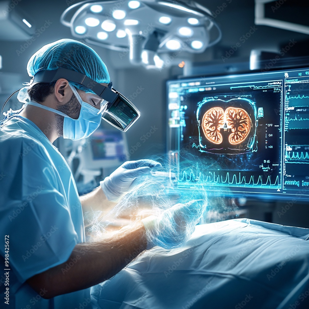 Surgeon Using Augmented Reality in Operating Room. Surgeon Using Augmented Reality in Operating Room.