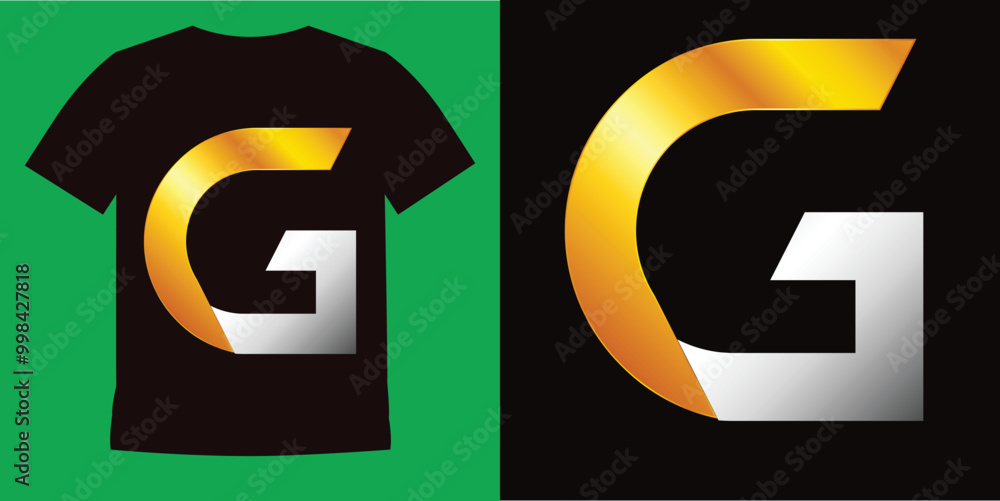 Print Creative elegant trendy unique artistic silver and gold color G initial based Alphabet icon logo. Initial letter G logo template. Luxury G logo template. Free Vector and Free SVG