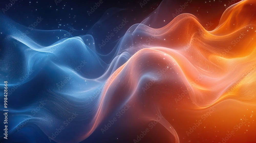 Obraz premium An abstract background combining blue and orange lines.