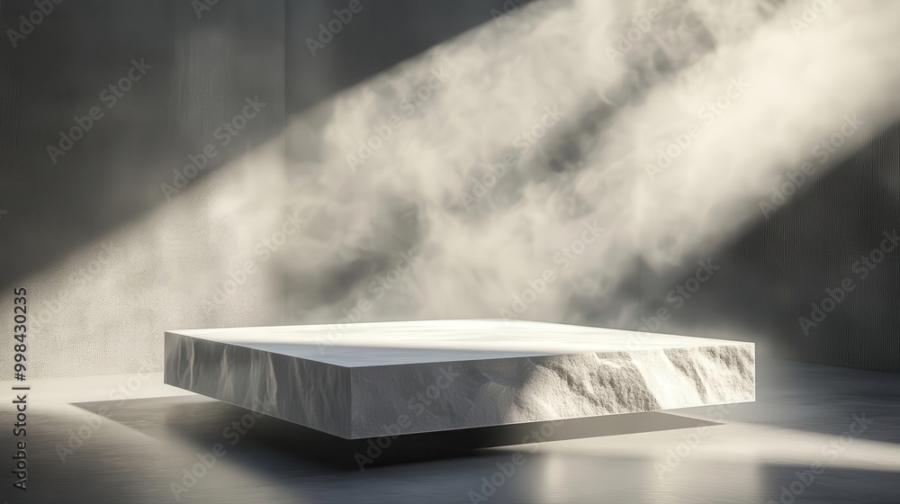 minimalist product display featuring impossible geometry floating stone podium defies gravity casting surreal shadows ethereal mist swirls in negative space soft diffused lighting minimalist product display featuring impossible geometry floating stone podium defies gravity casting surreal shadows ethereal mist swirls in negative space soft diffused lighting