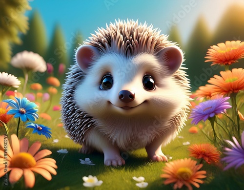 A Cartoon HedgeHog in a Mea...