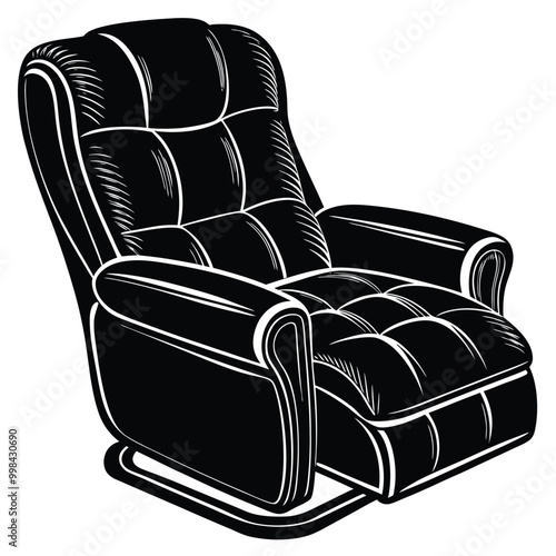 black leather armchair isolated