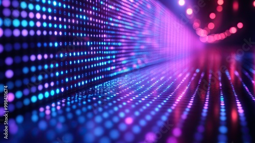 Fototapeta Naklejka Na Ścianę i Meble -  An abstract background of blue and purple dot gradients, illustrating technological themes.