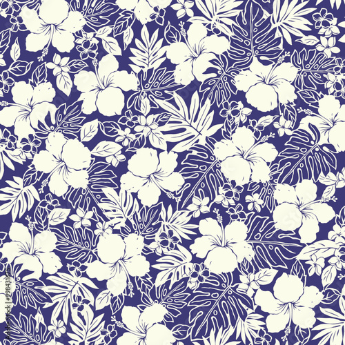 Beautiful hibiscus pattern perfect for textiles,