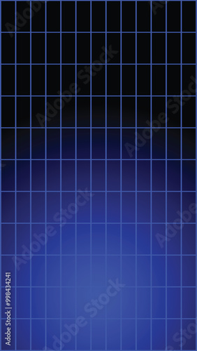 glowing neon wireframe background. Shining checkered vertical grid planes in perspective. Retro futuristic depth wallpaper. Arcade game sci fi matrix surface backdrop for poster, banner. Vector