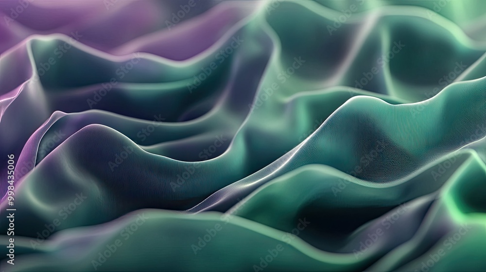 Obraz premium Abstract green and violet waves, representing Julia programming smooth and dynamic role in data science