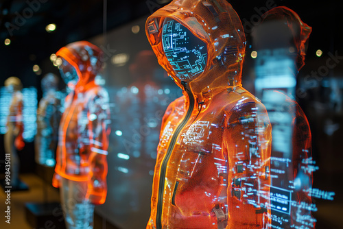 Exploring the future of fashion with interactive smart textiles at a technology exhibition photo