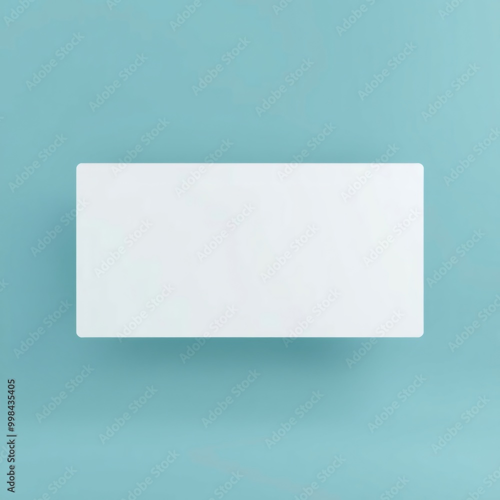 White rectangle card on blue background. White rectangle card on blue background.