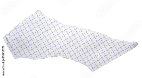 Photos feuille de papier quadrillée déchirée, PNG sur fond transparent