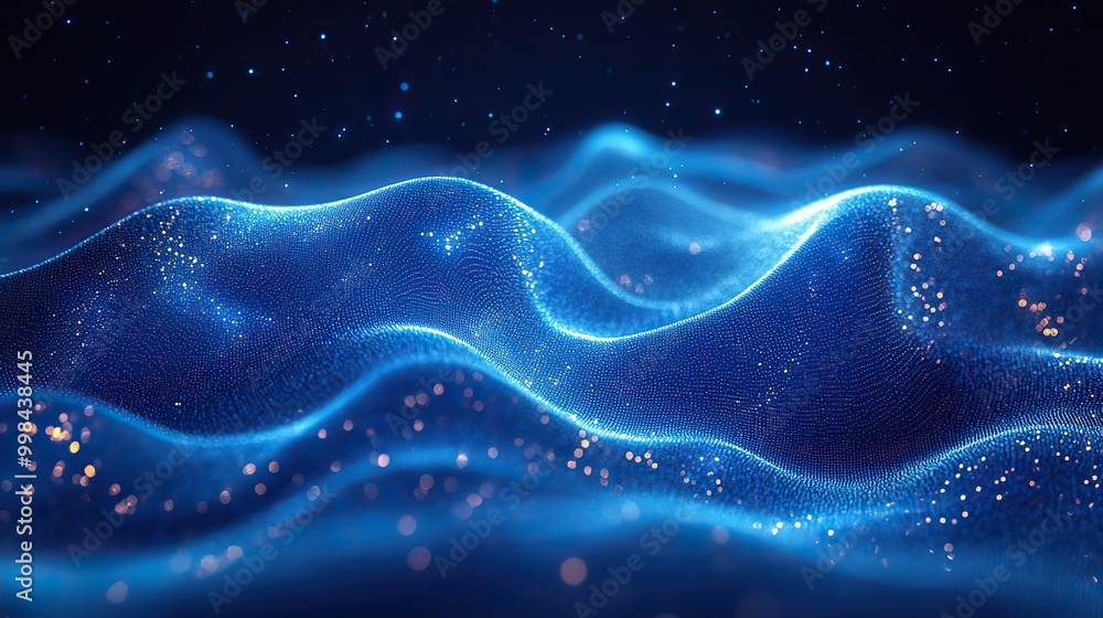 An abstract blue technology background with light-striped lines creating wave effects, neon glows, and geometric shapes for a minimalist design. An abstract blue technology background with light-striped lines creating wave effects, neon glows, and geometric shapes for a minimalist design.