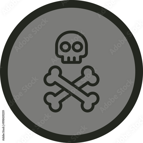 Skull And Bones Vector Icon Design
