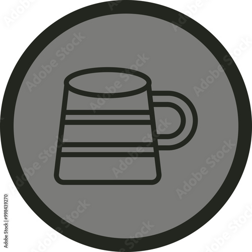 Wooden Mug Vector Icon Design