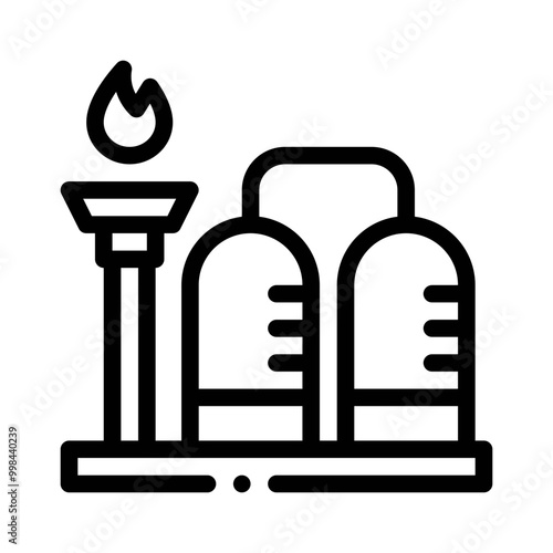 oil refinery line icon