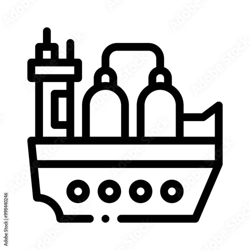 oil tanker line icon