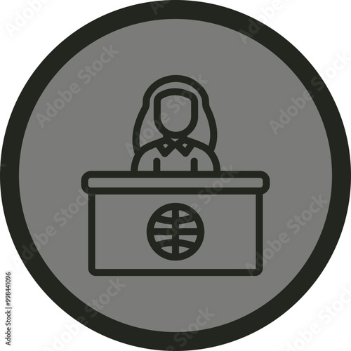 News Anchor Vector Icon Design