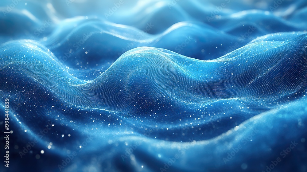 Obraz premium An abstract data flow background with dynamic lines and nodes in blue tones, illustrating technology concepts.