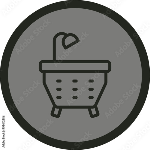 Bathtub Vector Icon Design