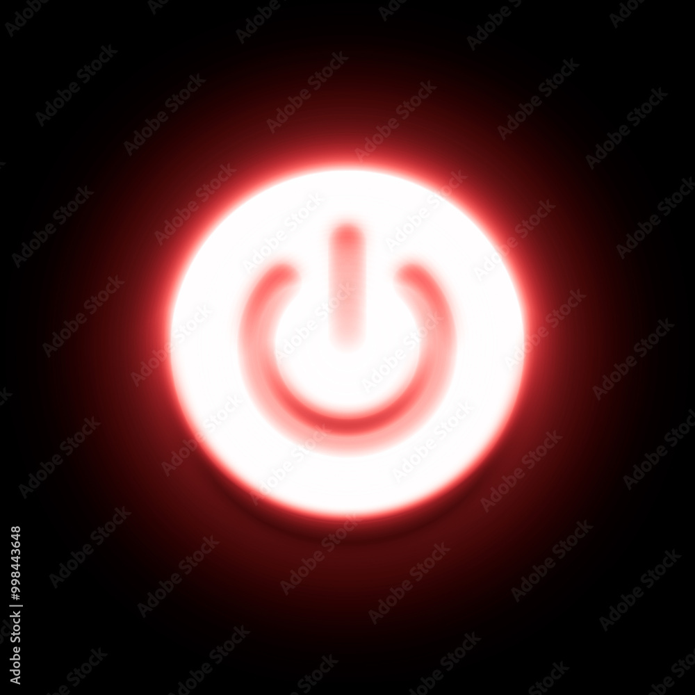 On off button switch neon icon sign on black background On off button switch neon icon sign on black background